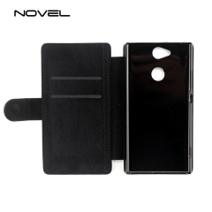 For Sony XA2 DIY Sublimation Blank Phone Wallet Flip Leather Case