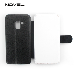 For Galaxy A8 2018 Sublimation PU Leather Blank Flip Phone Case