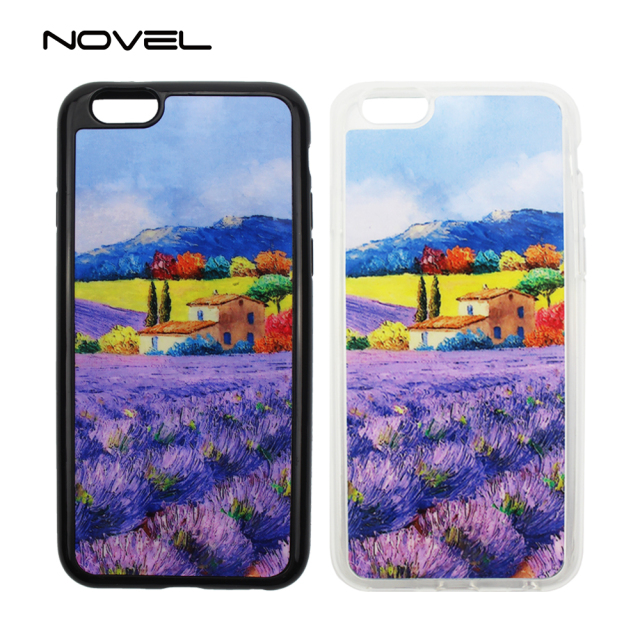 For iPhone 4/5/6/7/8/X/6+/7+/8+ Sublimation 2D Flexible Soft Rubber Phone Case With Printable Film Insert