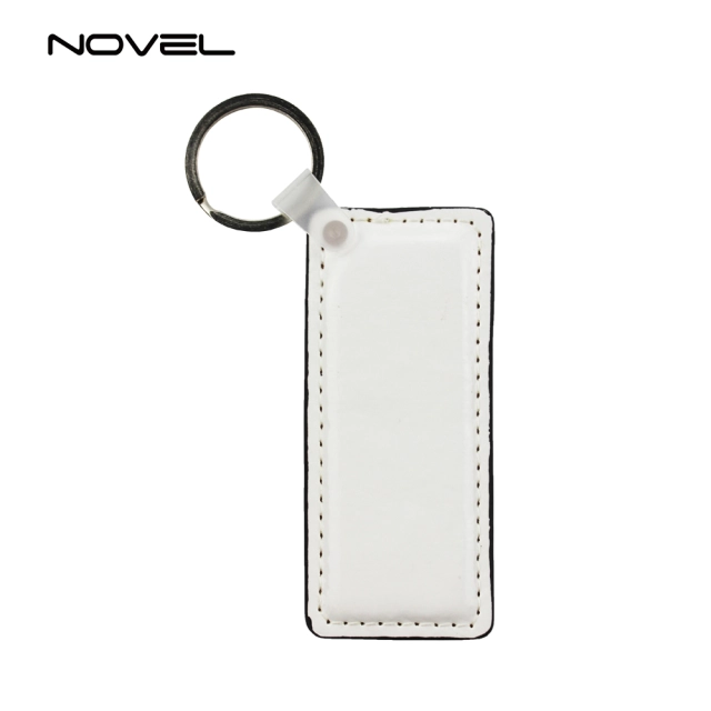 Popular DIY Sublimation Blank Leather Keychain,Double-sided Printable Key Ring
