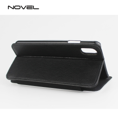 For iPhone XR Custom Sublimation Blank Leather Flip Phone Case