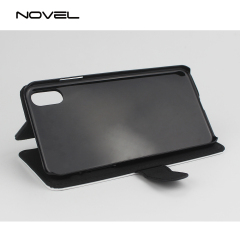 For iPhone XR Custom Sublimation Blank Leather Flip Phone Case