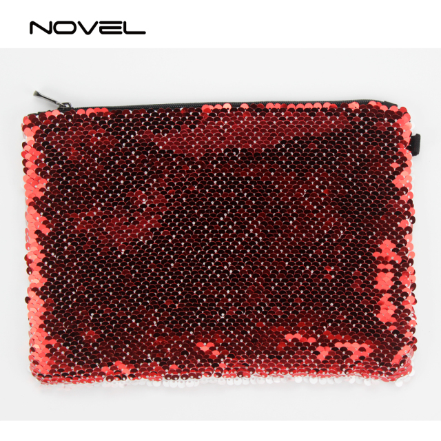 Fashion Magic Sequin Reversible Cosmetic Bag Sublimation Blank Pencil Case Pouch, 23cmx16cm