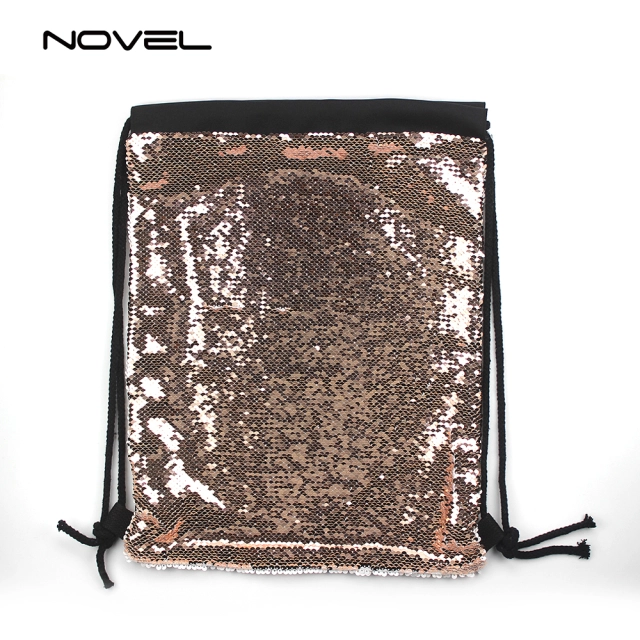 Sublimation Magic Sequin Drawstring Backpack Glitter Sport Bag