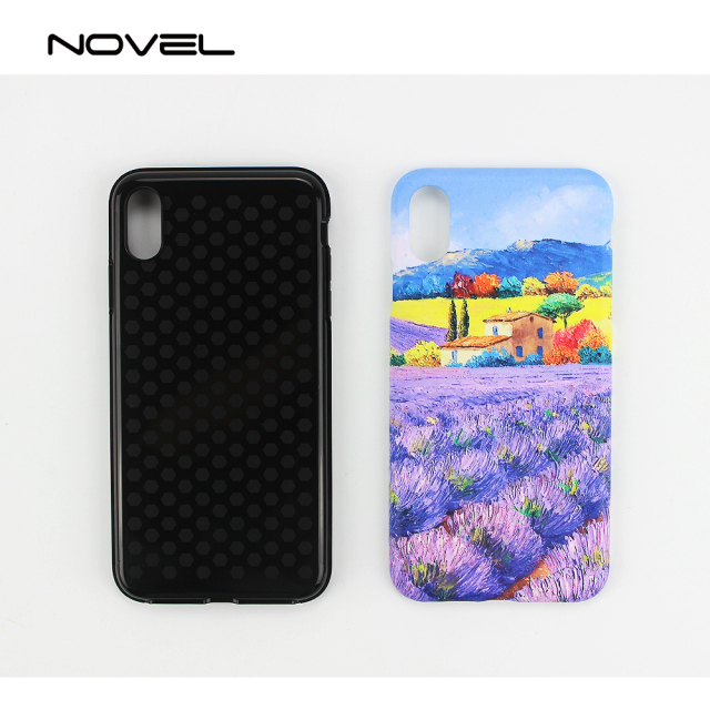Popular For iPhone XS Max Sublimation Blank 3D 2IN1 Phone Case