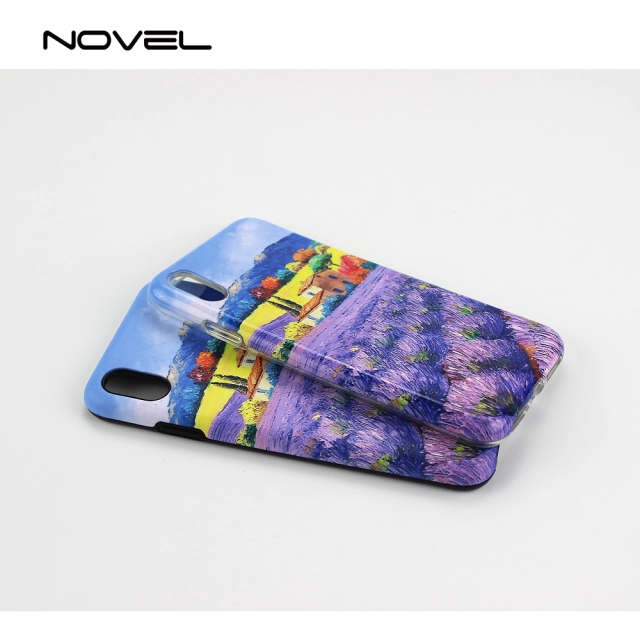 Popular For iPhone XS Max Sublimation Blank 3D 2IN1 Phone Case