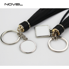 Custom DIY Sublimation Tassel Keychain Blank Keyring With Fringe