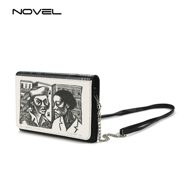 DIY Sublimation PU Crocodile Lady Leather Crossbody Bag with Shoulder Chain Strap