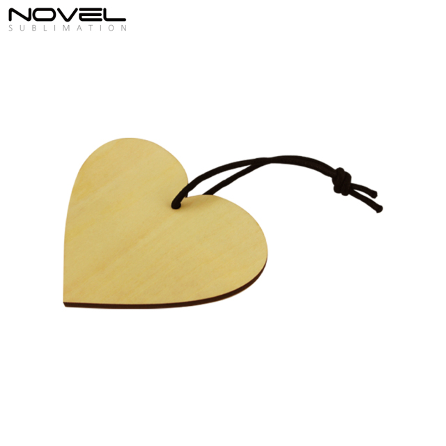 Custom Sublimation Blank Natural Wood Ornament-Heart Shape