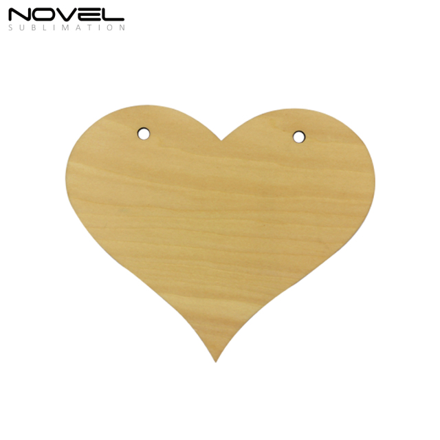 NEW!!!! Custom Blank Sublimation Natural Wood Door Hanging Door Plate-Heart Shape