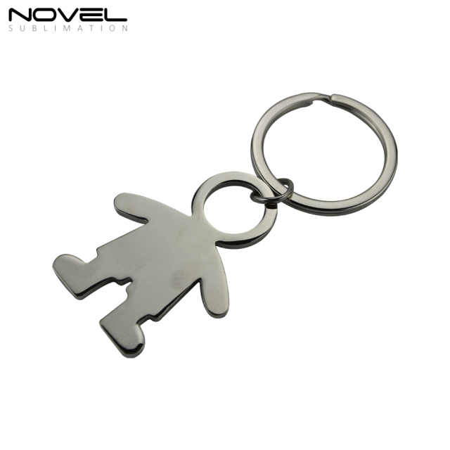 Custom Keyring Sublimation Blank Printing Metal Keychain-Boy Shape