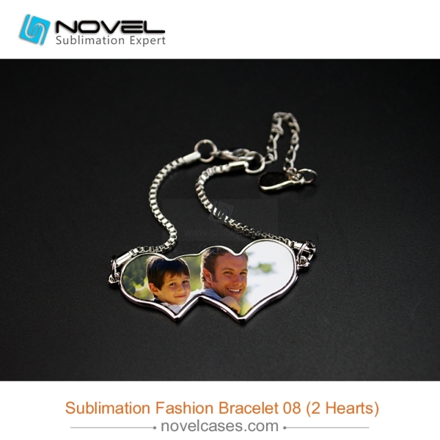 Fashionable Sublimation bracelet, heart with heart shape