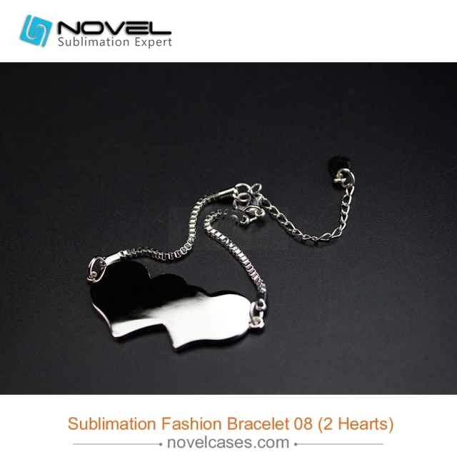 Fashionable Sublimation bracelet, heart with heart shape