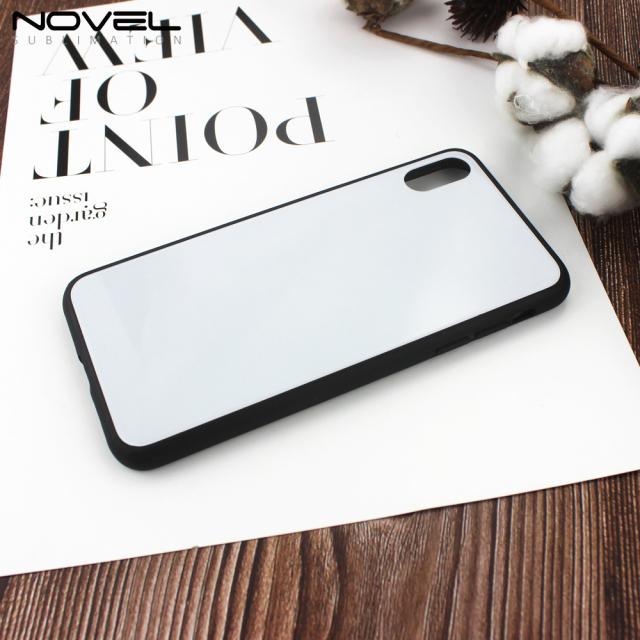 New Sublimation 2D TPU Phone Case With Tempered Glass Insert For iPhone XS Max