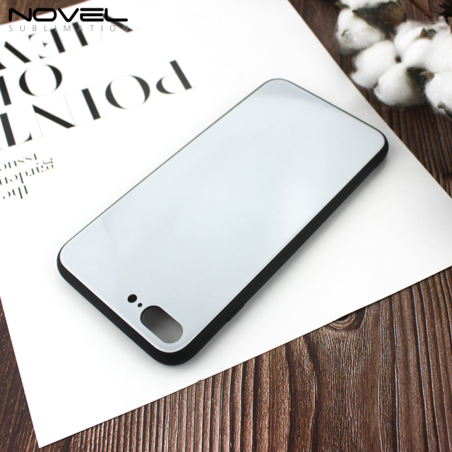 New Sublimation TPU Glass Sublimation 2D Phone Case For iPhone 7 Plus/IP8 Plus