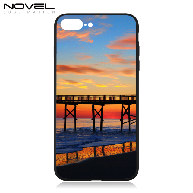 New Sublimation TPU Glass Sublimation 2D Phone Case For iPhone 7 Plus/IP8 Plus