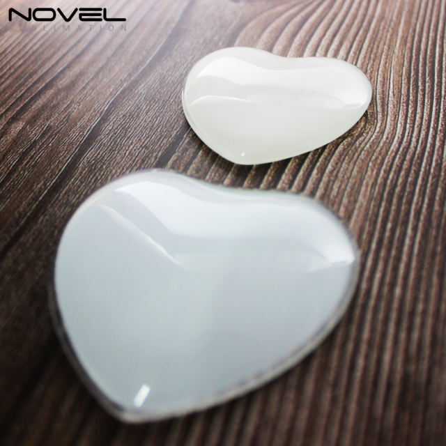 Custom Sublimation Blank Crystal Glass Fridge Magnets-Heart