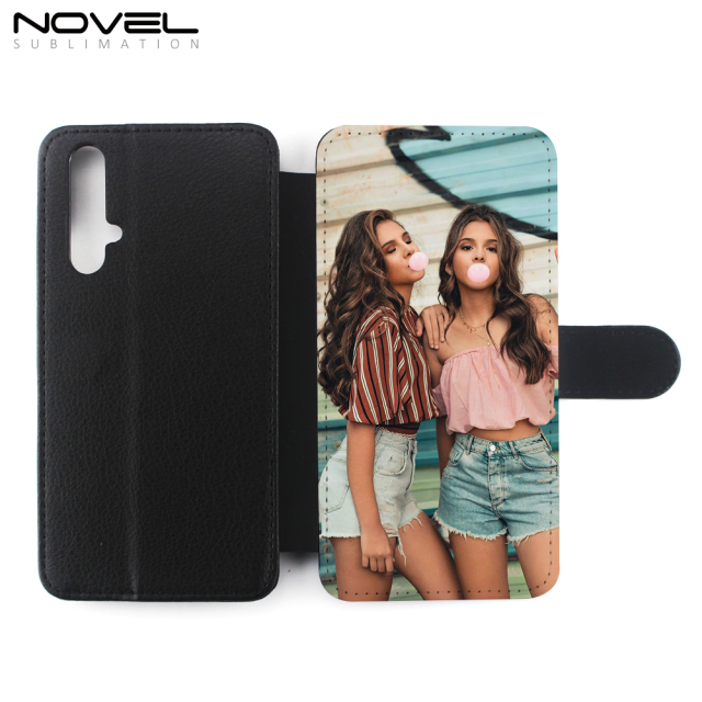 DIY Blank  Sublimation PU Flip Phone Wallet Case For Honor 20