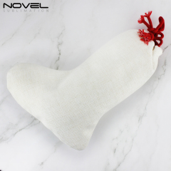 Linen Christmas Stocking Sublimation Xmas Socks