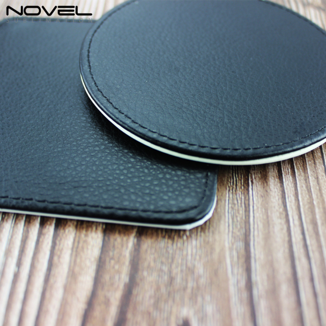 Round PU Leather Coaster Sublimation Mug Pad