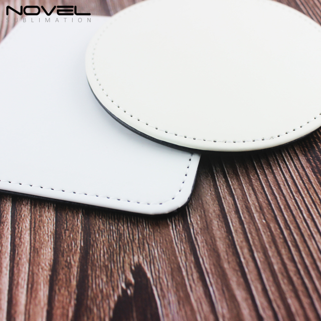 Round PU Leather Coaster Sublimation Mug Pad