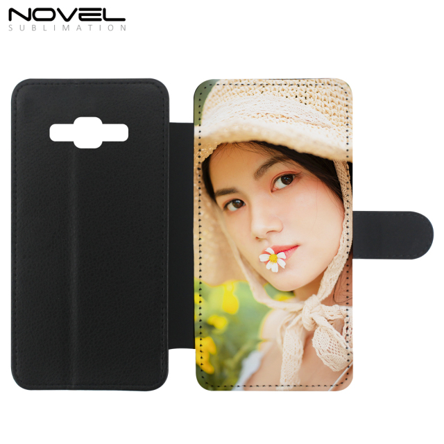 DIY Sublimation Blank PU Flip Phone Case For Galaxy Core Prime G360