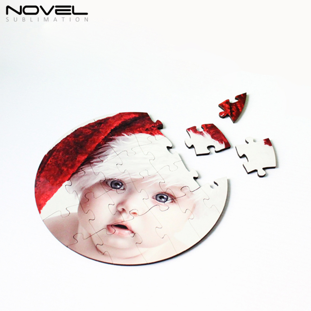 NSPZ-008 Personalized Round MDF Puzzle 24p