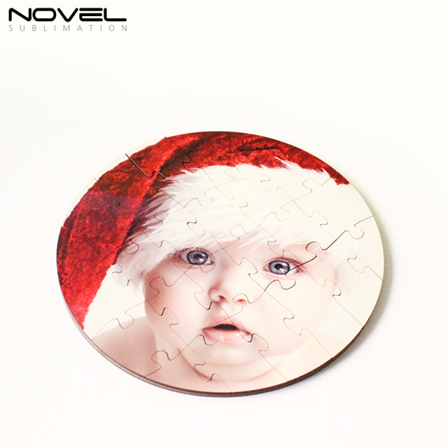 NSPZ-008 Personalized Round MDF Puzzle 24p