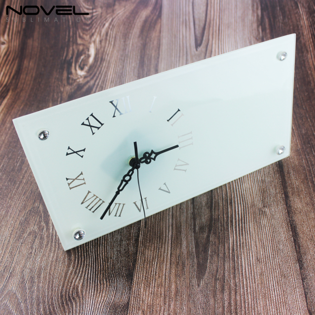 12” Rectangle Smooth Glass Clock Photo Panel
