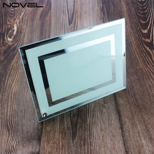 8” Glass Photo Sublimation Frame with Double Mirror Edge
