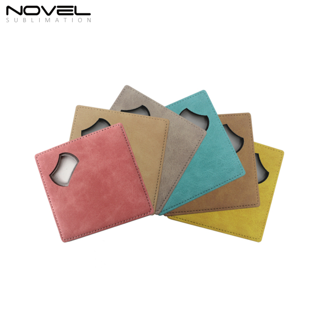 Double Sided Printable Colorful Square Coaster Bottle Opener #3