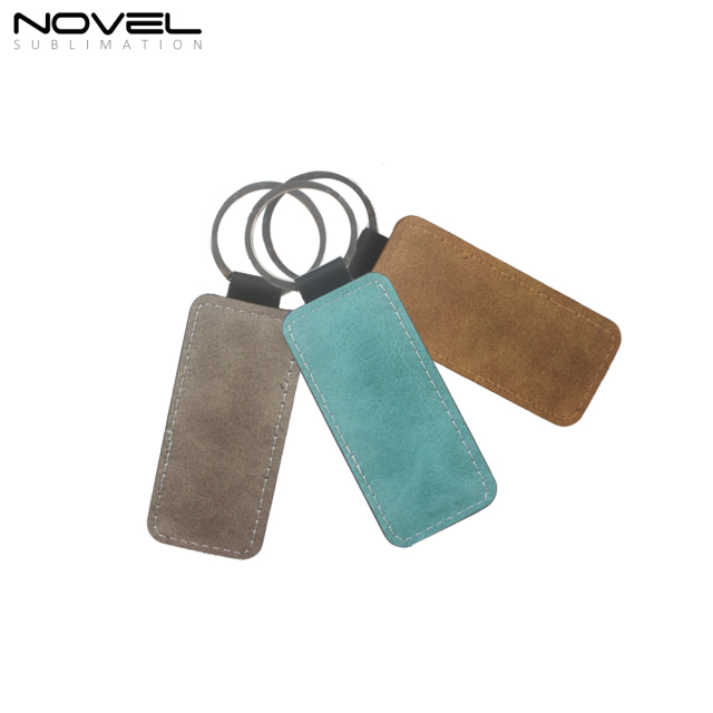 Sublimation PU Keychain Rectangle Color Key Tag