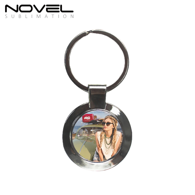 Custom design sublimation keychain, Round shape Keyring