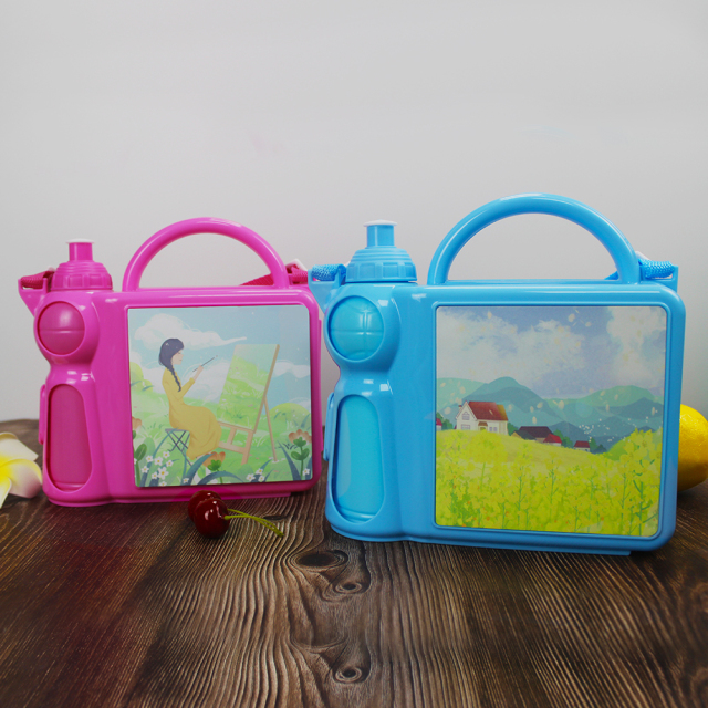 Polymer Kid Lunch Box and Water Bottle Set for Heat Pressing Sublimation Children Lunch Box Set
