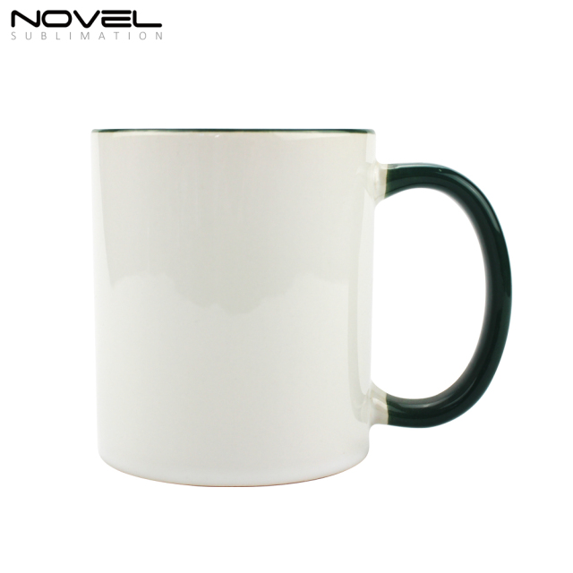 11oz Ceramic Coffee Mug Classic Mug with Color Rim and Handle