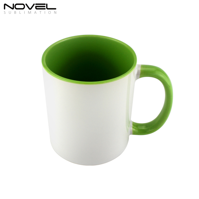 CeramicMugs Coffee Mug 11oz Mug Cup with Color Fringe Color Rim and Handle
