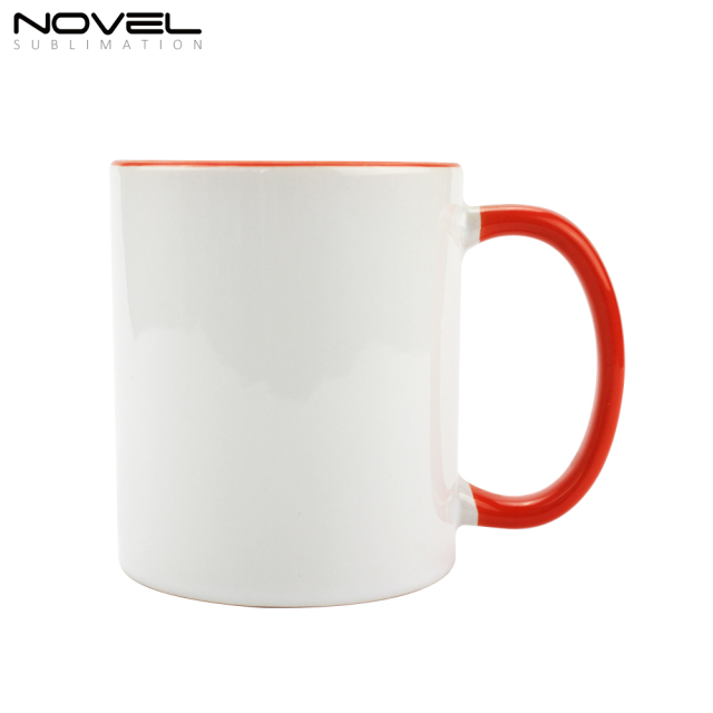 11oz Ceramic Coffee Mug Classic Mug with Color Rim and Handle