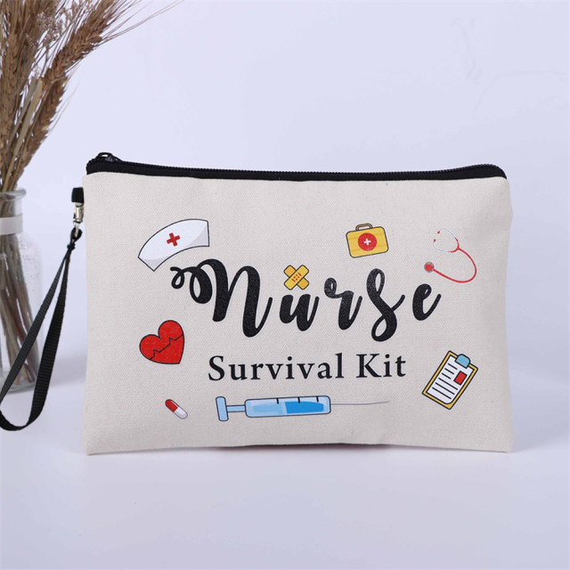 Sublimation Linen Cosmetic Makeup Bag Cosmetic Mag