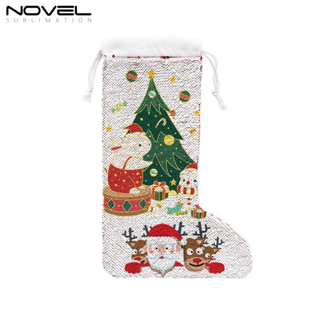 Color Sequin Sublimation Sequins Christmas Sock