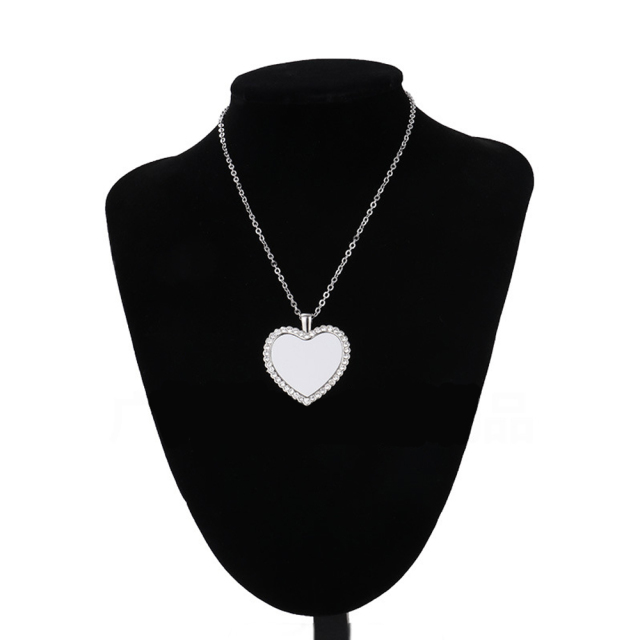 Fashion Sublimation DIY Blank Heart Shape Snake Bone Necklace Clothes Pendent