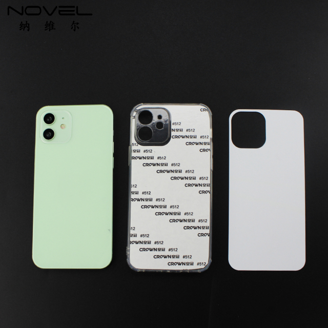 Transparent Four Corner Anti-drop Sublimation Blank 2D TPU Phone Case For iPhone 13 With Metal Insert