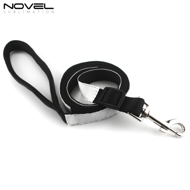 New Custom Nylon Dog Pet Leash with White Patch For Sublimation