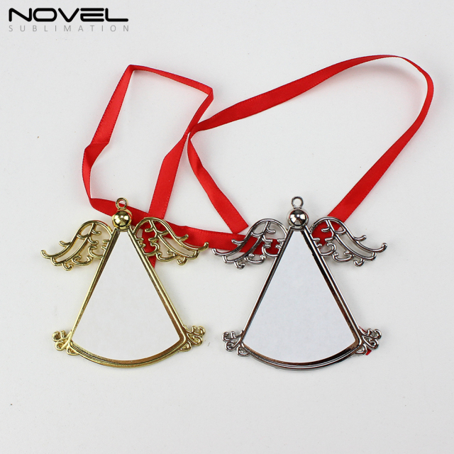 Sublimation Christmas Pendant Double-sided Printable Metal Ornaments Bell shape