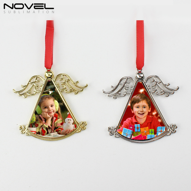 Sublimation Christmas Pendant Double-sided Printable Metal Ornaments Bell shape