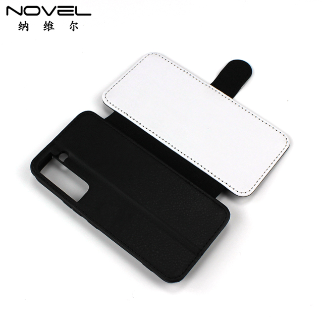 Blank Sublimation Flip PU Leather Wallet Case For Galaxy S22 With Card Slot