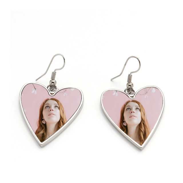 Single side printable Sublimation Blank Heart Shape Earring