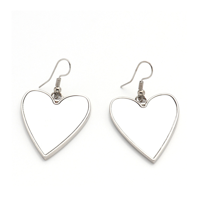 Single side printable Sublimation Blank Heart Shape Earring