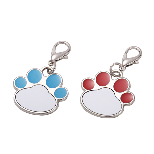 Zinc Alloy Sublimation Blank Colorful Dog Paw Dog Tag