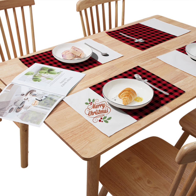 Customize Table Decoration Natural Cotton Linen Placemat Dye Sublimation Blank Table mat