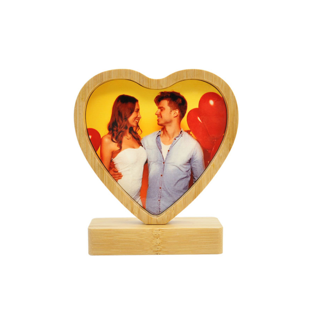 Round Shape Bamboo Frame with MDF Insert Popular Chirsmas gift DIY Dye Sublimation Blanks Bamboo Family Photo Frames